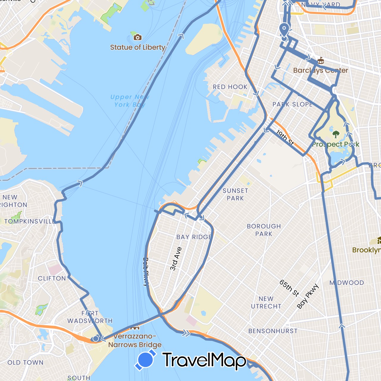 TravelMap itinerary: cycling in United States (North America)